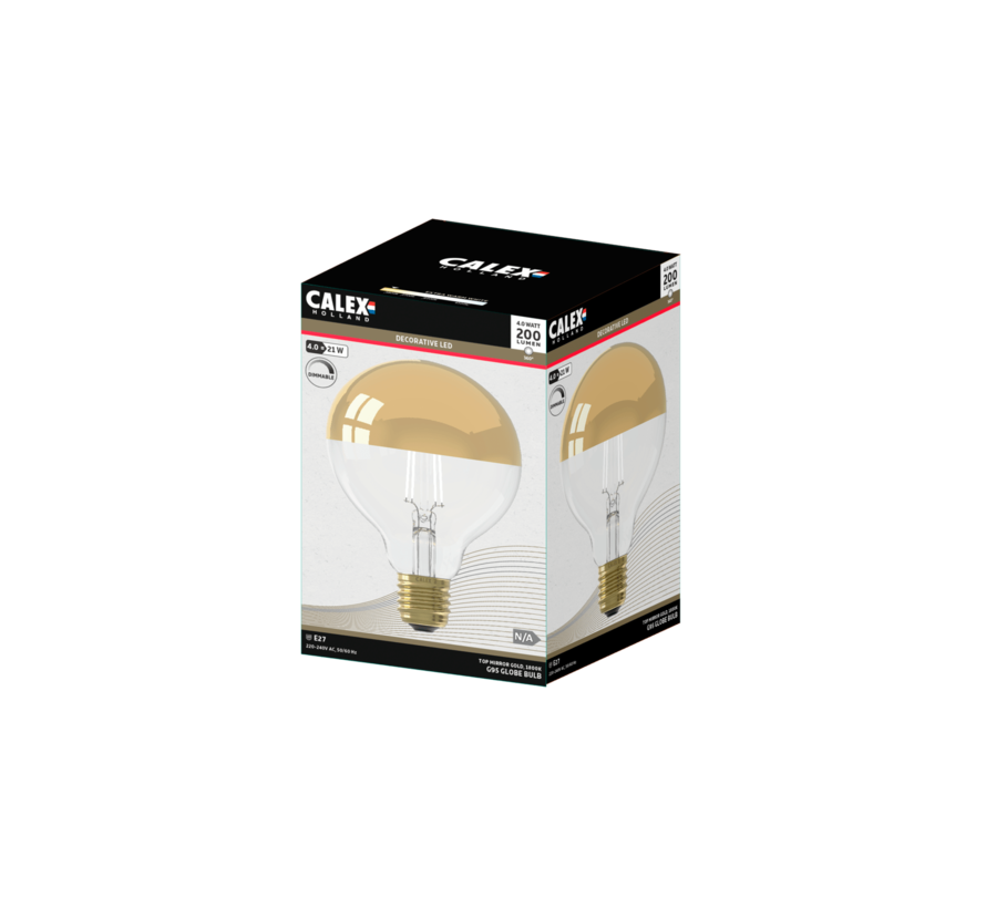 LED Filament Kopspiegellamp Goud - Globe G95 - E27 - 200 lm - 1800K - Dimbaar