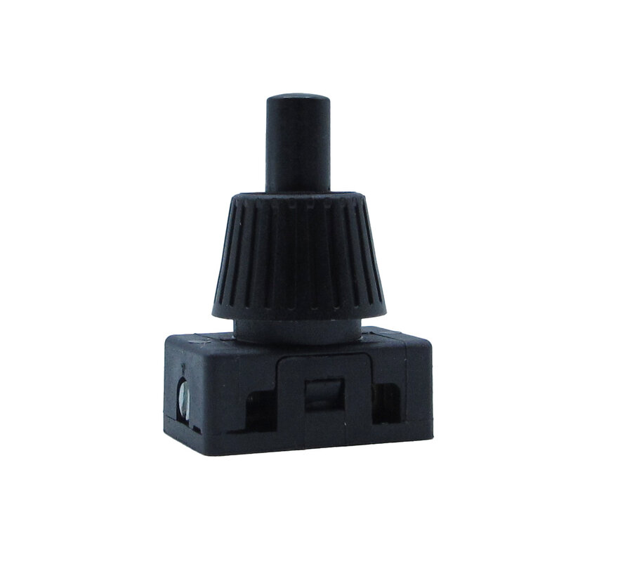 Inbouw Drukschakelaar Zwart M10x1 (1-polig)