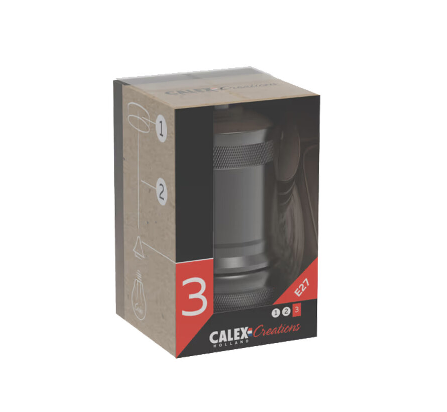 Calex Fassung  Metall - Model 'Peak' E27 | Schwarz