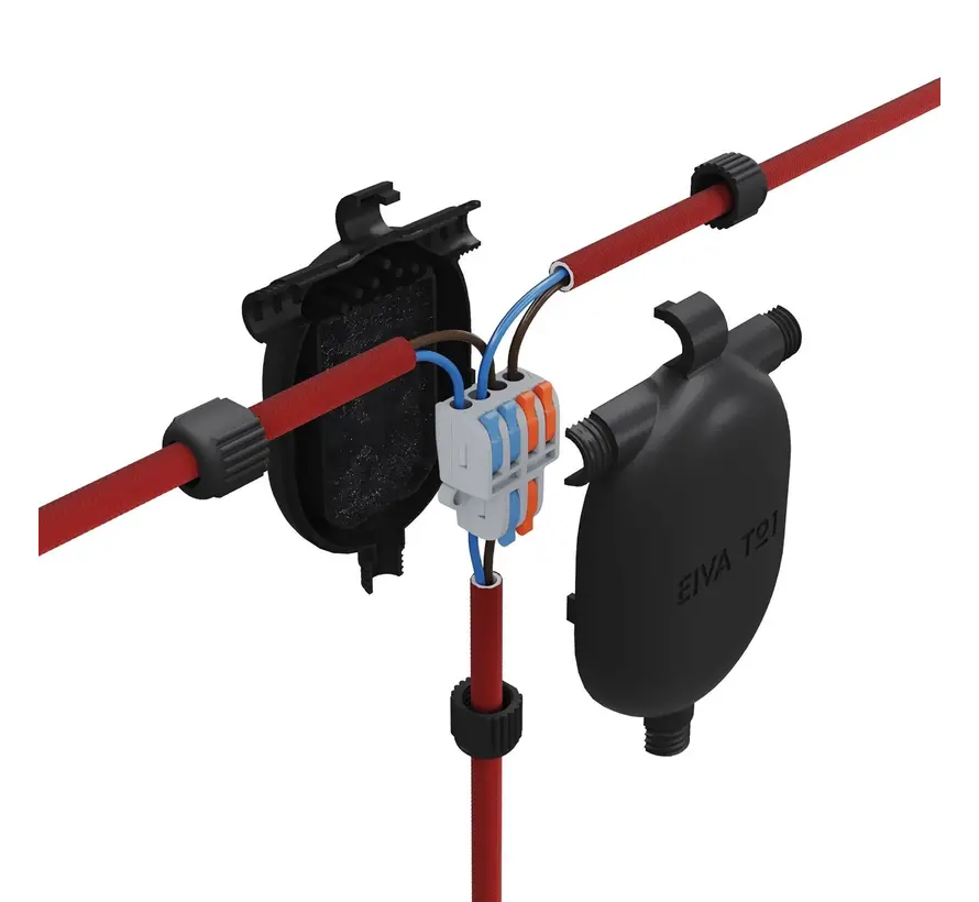 EIVA OUTDOOR 3-way snap-in joint for outdoor use (IP65) | Black