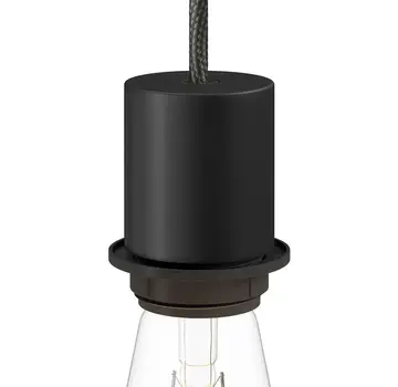 Kynda Light Lamp holder for lampshade (E27) with hidden cable clamp | Black (matt)