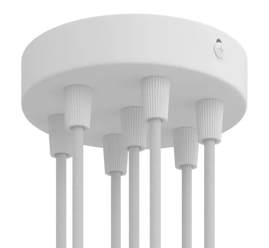 Elegantes Design Deckenkappe Metall Weiß (matt) - 7 Loch / 7 Lampen