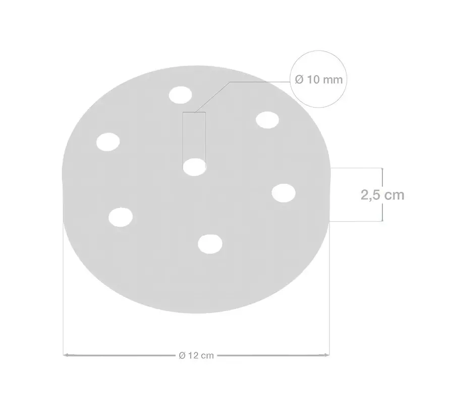 Elegantes Design Deckenkappe Metall Weiß (matt) - 7 Loch / 7 Lampen