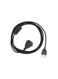 Kynda Light SnakeBis | Power cord with switch, plug & lamp holder | Black (round)