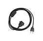 SnakeBis | Ready-to-use | Black Round Linnen Power cord with switch, plug and lamp holder (2-pole)