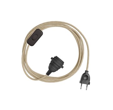 Kynda Light SnakeBis | Power cord with switch, plug & lamp holder | Jute (round)