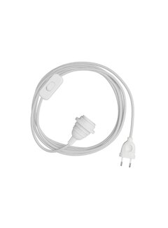 Kynda Light SnakeBis | Power cord with switch, plug & lamp holder | White (round)