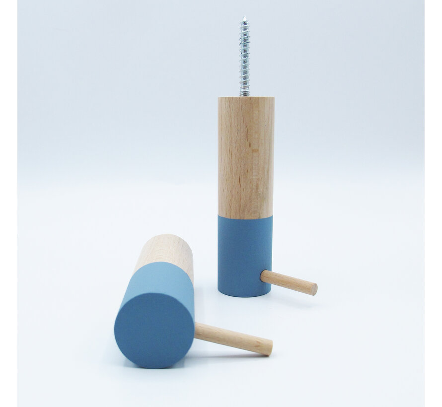 Dippiestick Wall Hooks | Coat hook or wall decoration | Blurry Blue | 10 cm long - diameter 3 cm