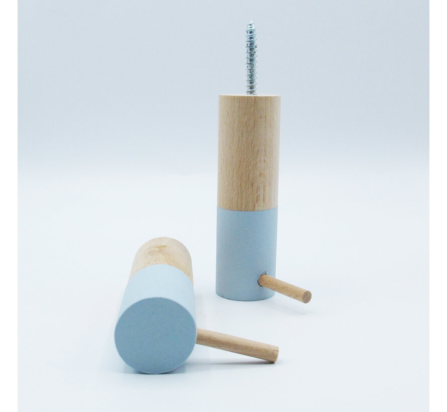 Dippiestick Wall Hooks | Coat hook or wall decoration | Bashful Blue | 10 cm long - diameter 3 cm