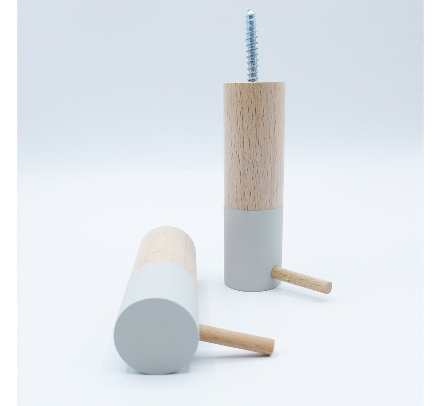 Dippiestick Wall Hooks | Coat hook or wall decoration | Gentle Green | 10 cm long - diameter 3 cm