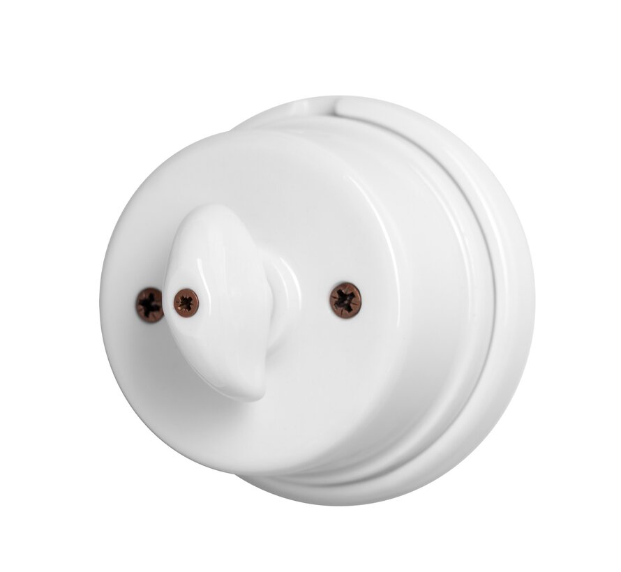 Porcelain rotary switch Napoleon white glossy - 10A - 250 V