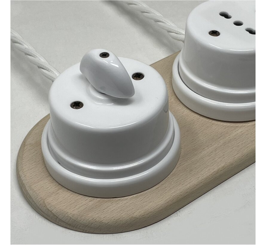 Double base for porcelain switchgear | Wood (natural)