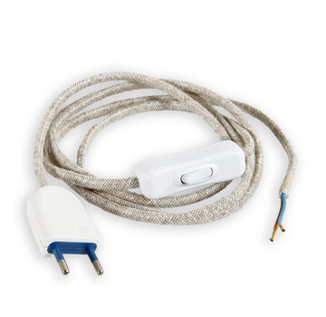 Kynda Light Power cord with switch and plug | Beige (flat)
