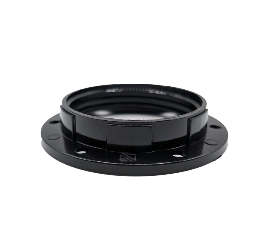 Plastic ring E27 for lamp holder with external thread - Bakelite Look - ⌀58mm | Black