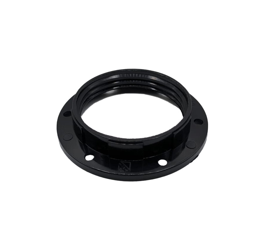 Plastic ring E27 for lamp holder with external thread - Bakelite Look - ⌀58mm | Black
