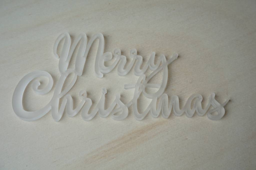 Cadeaulabel 'Merry Christmas' acrylaat