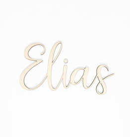 Houten tekst lettertype Elias