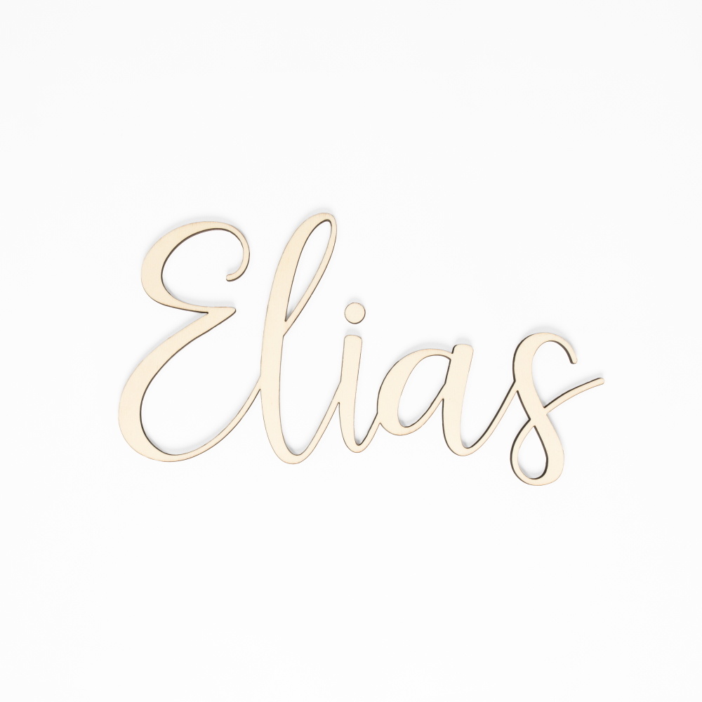 Houten tekst lettertype Elias