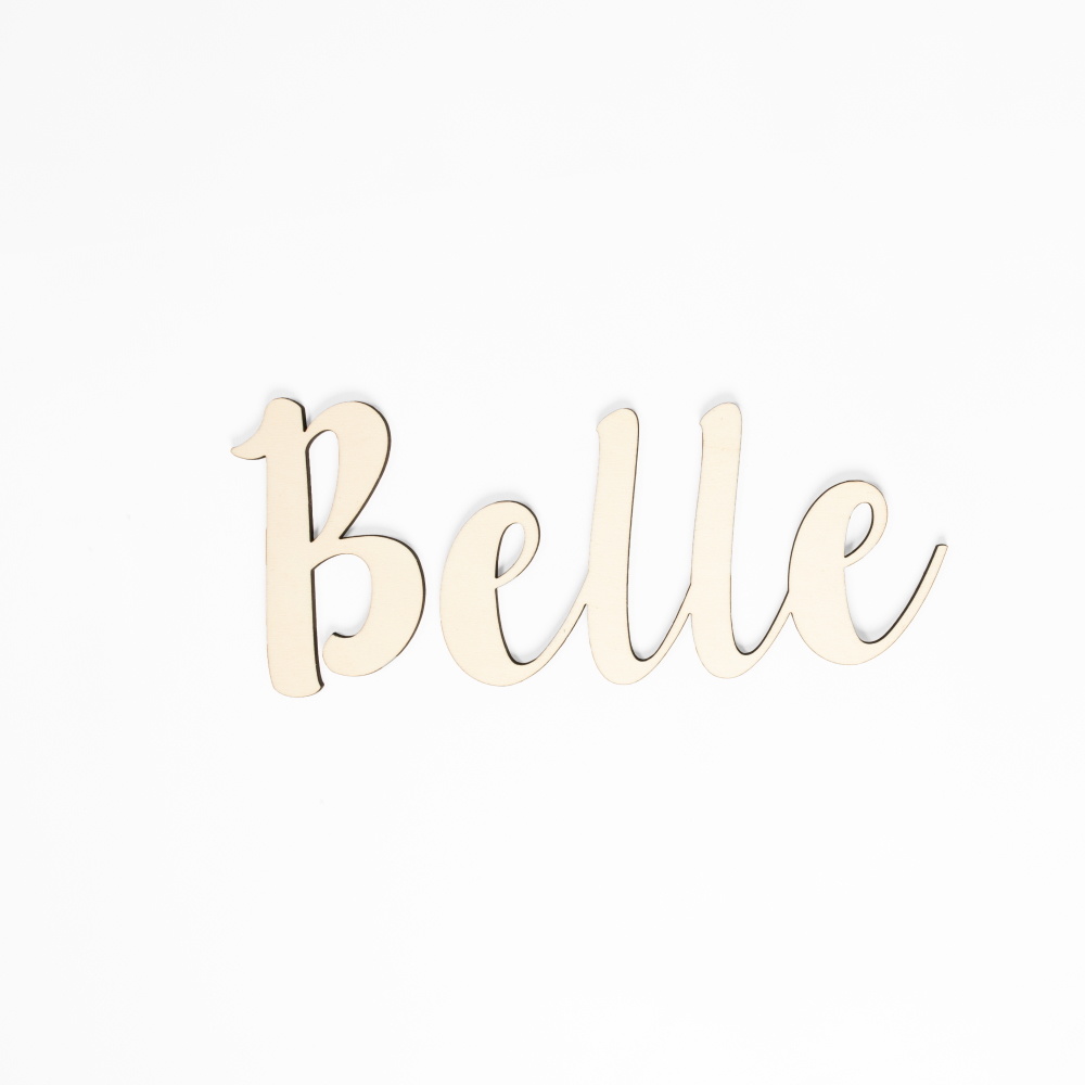 Houten tekst lettertype Belle