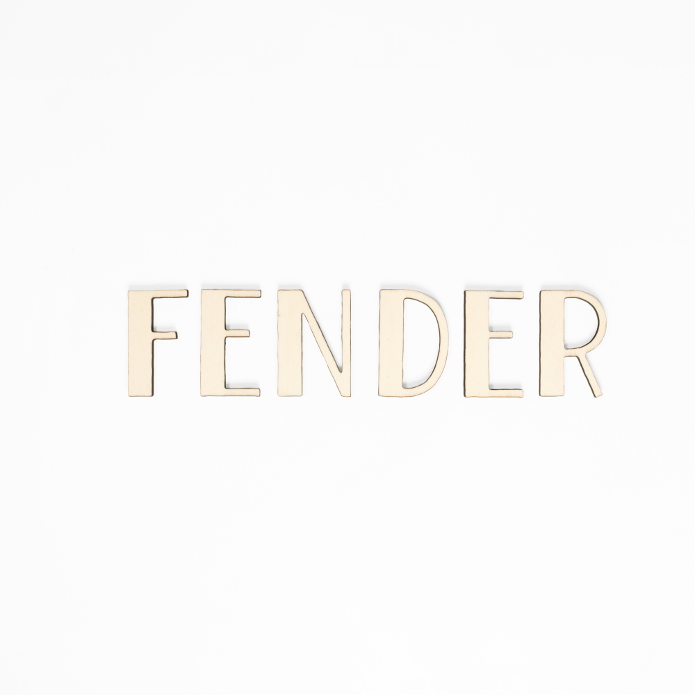 Houten tekst lettertype Fender
