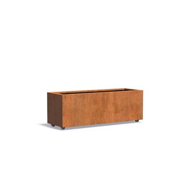 Plantenbak met wielen Cortenstaal rechthoek "Falcon" 150x50x50 cm