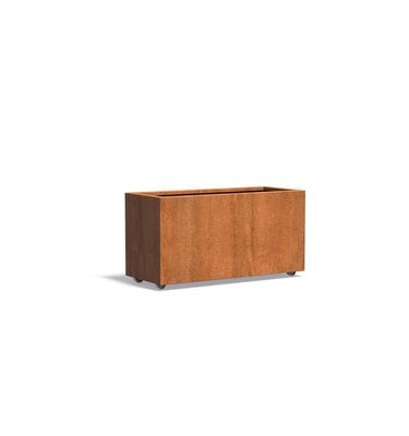 Plantenbak met wielen Cortenstaal rechthoek "Falcon" 120x50x60 cm