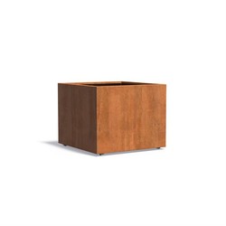 Plantenbak met wielen Cortenstaal 100x100x80 cm