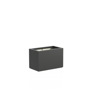 Plantenbak met wielen polyester 90x50x60 cm RAL7021