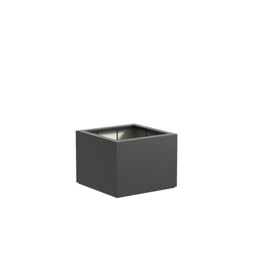 Plantenbak met wielen polyester 80x80x60 cm RAL7021