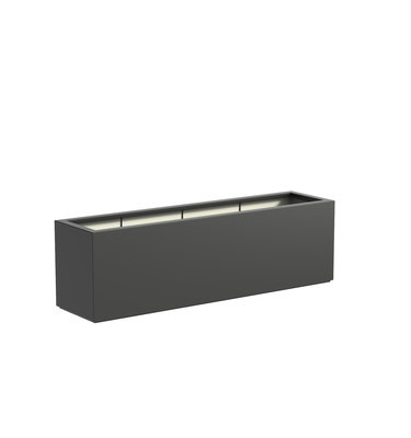 Plantenbak met wielen polyester 200x50x60 cm RAL7021