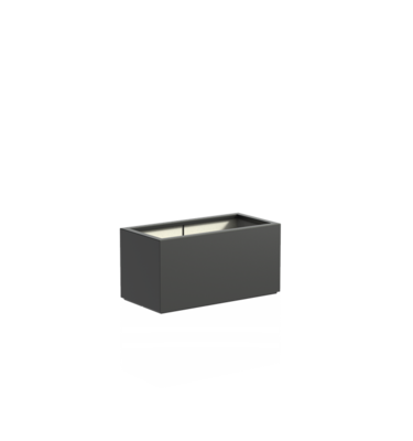 Plantenbak met wielen polyester 100x50x50 cm RAL9016