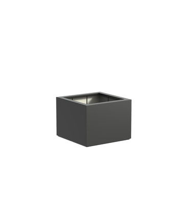 Plantenbak met wielen polyester 80x80x60 cm RAL9016