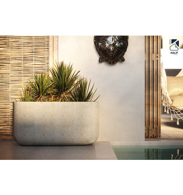 Betonnen bloembak rechthoek "Odin"  XL (110x43x55 cm) White