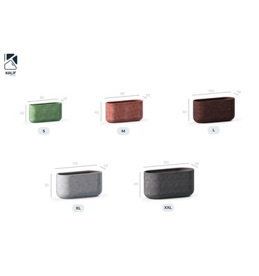 Betonnen bloembak rechthoek "Odin"  XL (110x43x55 cm) White