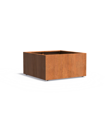 Plantenbak met wielen Cortenstaal vierkant "Luxor" 120x120x60 cm