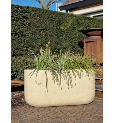 Betonnen bloembak rechthoek "Odin"  XL (110x43x55 cm) Off-White