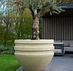 Betonnen bloembak rond "Vesta" XXL (120x90 cm) Cream