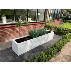 Stalen plantenbak 200x50x50 cm Wit