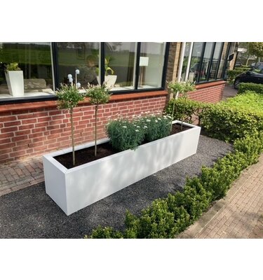 Stalen plantenbak 200x50x50 cm Wit