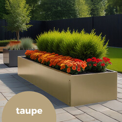 Maatwerk stalen plantenbak Taupe