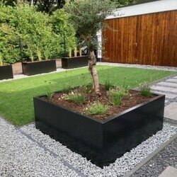 Stalen plantenbak 160x160x40 cm Zwartgrijs