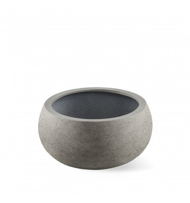Plantenbak Fiberglass rond Ø 55xH25 cm Grigio "Natural Concrete"