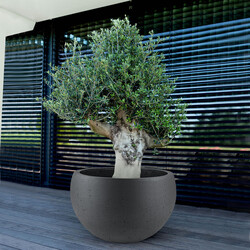 Plantenbak Fiberglas Ø 120xH75 cm Antraciet