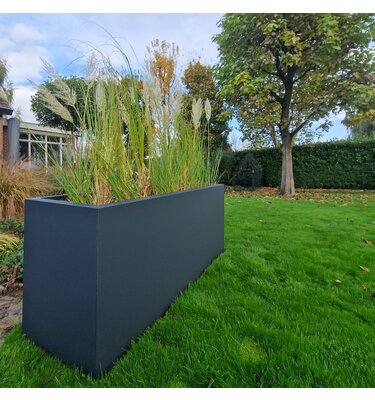 Rechthoekige plantenbak op maat van aluminium Lichtgrijs