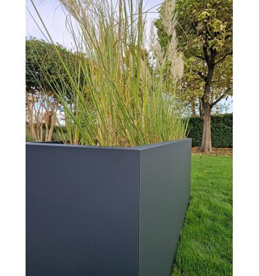 Rechthoekige plantenbak op maat van aluminium Lichtgrijs