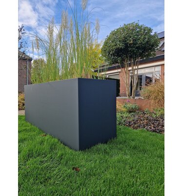 Rechthoekige plantenbak op maat van aluminium Lichtgrijs