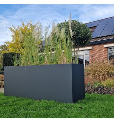 Rechthoekige plantenbak op maat van aluminium Lichtgrijs