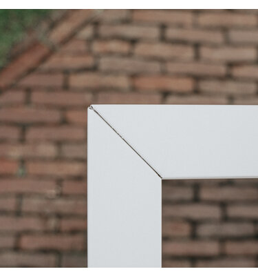 Rechthoekige plantenbak op maat van aluminium  Beigegrijs
