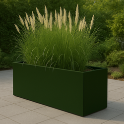Flessengroen plantenbak op maat van aluminium (RAL 6007 mat)