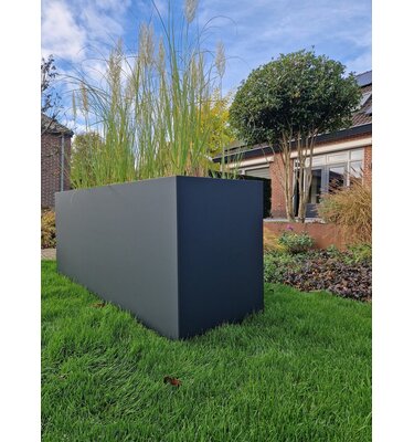 Rechthoekige plantenbak op maat van aluminium  Zwartgrijs